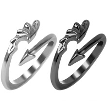 Shangjie OEM anillos Halloween 2021 New Arrival Fashion Women Men Feather Rings Jewelry Dainty Unique Adjustable Couple Ring